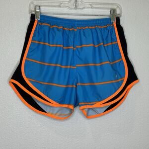 Nike Dri Fit Running‎ Shorts Womens Size Medium Blue Orange Built in Briefs